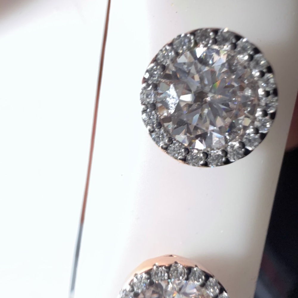 Moissanite Rose gold over 925 sterling silver